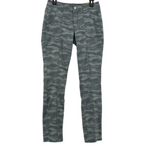 American Eagle Pants Women 4 Skinny Low Rise Green Camo Stretch Casual